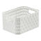Aufbewahrungskorb Rotho COUNTRY, Volumen 2 l, Format A6, stapelbar, ohne Deckel, L 183 x B 137 x H 98 mm, PP, weiss