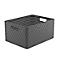 Aufbewahrungskorb Rotho COUNTRY, Volumen 28 l, Format A4+, stapelbar, ohne Deckel, L 430 x B 330 x H 215 mm, PP, anthrazit