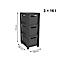 Aufbewahrungsturm BRISEN, mit Rollen, 3 x 16 Liter, bis 30 kg, beidseitig entnehmbare Schubladen, Recyclingkunststoff, BPA-frei, L 300 x B 366 x H 770 mm, anthrazit