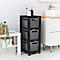 Aufbewahrungsturm BRISEN, mit Rollen, 3 x 16 Liter, bis 30 kg, beidseitig entnehmbare Schubladen, Recyclingkunststoff, BPA-frei, L 300 x B 366 x H 770 mm, anthrazit