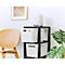 Aufbewahrungsturm BRISEN, mit Rollen, 3 x 16 Liter, bis 30 kg, beidseitig entnehmbare Schubladen, Recyclingkunststoff, BPA-frei, L 300 x B 366 x H 770 mm, weiss