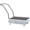 Auffangwanne ASECOS, Stahl, fahrbar, mit Gitterrost, 60 l Auffangvolumen, B 635 x T 810 x H 980 mm, verzinkt