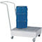 Auffangwanne ASECOS, Stahl, fahrbar, mit Gitterrost, 60 l Auffangvolumen, B 635 x T 810 x H 980 mm, verzinkt