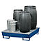 Auffangwanne ASECOS, Stahl, mit Gitterrost u. Staplerschuhen, 200 l Auffangvolumen, B 1210 x T 1240 x H 285 mm, lackiert o. verzinkt