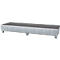 Auffangwanne ASECOS, Stahl, mit Gitterrost u. Staplerschuhen, 400 l Auffangvolumen, B 815 x T 2470 x H 355 mm, verzinkt