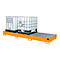 Auffangwanne AW 1000-3, für 3 IBC-Container à 1000 l oder 10 Fässer à 200 l, L 3850 x B 1300 x H 340 mm, unterfahrbar, gelborange