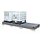 Auffangwanne AW 1000-3, für 3 IBC-Container à 1000 l oder 10 Fässer à 200 l, L 3850 x B 1300 x H 340 mm, unterfahrbar, mausgrau