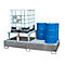 Auffangwanne Bauer AWA 21, Stahl, feuerverzinkt, L 2650 x B 1460 x H 863 mm, 1000 l, für 2 x 1000 l IBC, 1 Abfüllaufsatz, 1 Gitterost