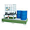 Auffangwanne Bauer AWA 21, Stahl, grün, L 2650 x B 1460 x H 863 mm, 1000 l, für 2 x 1000 l IBC, 1 Abfüllaufsatz, 1 Gitterost