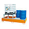 Auffangwanne Bauer AWA 21, Stahl, orange, L 2650 x B 1460 x H 863 mm, 1000 l, für 2 x 1000 l IBC, 1 Abfüllaufsatz, 1 Gitterost