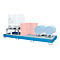 Auffangwanne Bauer AWA 31, Stahl, blau, L 3850 x B 1460 x H 780 mm, 1000 l, für 3 x 1000 l IBC, 1 Abfüllaufsatz, 2 Gitteroste