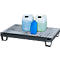 Auffangwanne Schäfer Shop Pure 60-3/M, für 6 x 60 Liter Fässer, mit verzinktem Gitterrost, L 1300 x B 800 x T 205 mm, unterfahrbar, Stahl, anthrazit RAL 7016