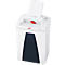 White paper shredder with black accent, shredding a red card. 'HSM' in red is at the top.