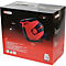 Roter KS Tools Druckluft-Schlauchaufroller in Verpackung mit Produktinformationen.