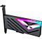 AVerMedia Capture Card in Schwarz mit metallischem Design und leuchtendem RGB-Lichtstreifen.