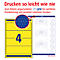 AVERY® doelmap Etiketten, breed, geel, 80 stuks, breed, geel, 80 stuks