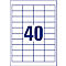 AVERY Doelvorm Universele etiketten 4780, 48,5 x 25,4 mm, 1000 + 200 stuks.