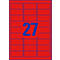 Avery Neon-Etiketten L6003-25, zum Beschriften, ablösbar, Papier, rot, 63,5 x 29,6 mm, 25 x A4 Bögen, 675 Stk.