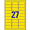Avery Neon-Etiketten L6004-25, zum Beschriften, ablösbar, Papier, gelb, 63,5 x 29,6 mm, 25 x A4 Bögen, 675 Stk.