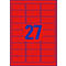 Avery Neon Labels L6003-25, voor etikettering, afneembaar, papier, rood, 63,5 x 29,6 mm, 25 x A4 vellen, 675 stuks.