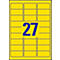 Avery Neon Labels L6004-25, voor etikettering, afneembaar, papier, geel, 63,5 x 29,6 mm, 25 x A4 vellen, 675 stuks.