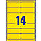 Avery Neon Labels L7263Y-25, voor etikettering, afneembaar, papier, geel, 99,1 x 38,1 mm, 25 x A4 vellen, 350 st.
