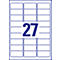 Avery Paper Labels L7874-20, voor etiketten, sterk klevend, wit, 63,5 x 29,6 mm, 20 x A4 vellen, 540 st.