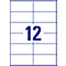 Avery Paper Labels L7875-20, voor etiketten, sterk klevend, wit, 105 x 48 mm, 20 x A4 vellen, 240 stuks.