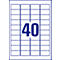 Avery Power Adhesive Labels L6140-20, voor etikettering, permanent, polyester, 47,7 x 25,4 mm, 800 st.