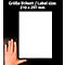 A hand holds a white sheet of paper against a black background. The image reads "Größe Etikett / Label size: 210 x 297 mm".