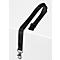 Zwart keycord met zilveren karabijnhaak op een witte ondergrond. Tekst toont: 10 Lanyards.