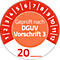 Avery Zweckform 7907 Prüfplaketten „DGUV Vorschrift 3“ 20__zum Selbereintragen, extrem robust, Ø 30 mm, 80 Stück/10 Bogen, Vinylfolie, rot