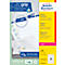 A pack of address labels from Avery Zweckform, white, with blue and yellow lettering.