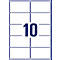 Sheet of labels with 10 rectangular fields, bordered by blue lines. A large, blue '10' in the middle.