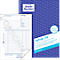 Blauer Block "Auftrag 756" von Avery Zweckform. Vordruck mit blauem Papier und Platz für Bestellinformationen.