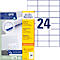 Avery® Zweckform Etiketten 3474-200, A4, universeel, permanente kleefstof, ultragrip, printer geschikt, FSC® papier, rechthoekig, wit, 5280 stuks op 220 vel