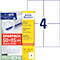 Avery Zweckform Etiketten 6601, universal, ultragrip, geeignet für Inkjet- & Laserdrucker, 105 x 148 mm, 260 Stück/65 A4-Bogen, FSC®-Papier, weiß