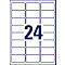 Avery® Zweckform Etiketten J4773, wetterfest, permanenthaftend, druckergeeignet, rechteckig, Polyester, matt weiß, 240 Stück auf 10 Blatt