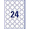 Avery® Zweckform Etiketten L3415-100, A4, universell, permanenthaftend, druckergeeignet, FSC®-Papier, rund, Ø 40 mm, weiß, 2400 Stück auf 100 Bogen