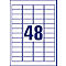 Avery Zweckform etiketten L6113-20, fraudebestendig, extreem robuust, 45,7 x 21,2 mm, 960 stuks/20 A4-vellen, folie, wit