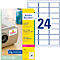 Avery Zweckform Etiketten L6141-20, extra stark haftend, geeignet für Laserdrucker, 63,5 x 33,9 mm, 480 Stück/20 A4-Bogen, Polyesterfolie, weiß