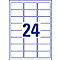 Avery Zweckform Etiketten L6141-20, extra stark haftend, geeignet für Laserdrucker, 63,5 x 33,9 mm, 480 Stück/20 A4-Bogen, Polyesterfolie, weiß