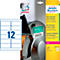 Avery Zweckform Etiketten L7913-10, ultraresistent, geeignet für Laserdrucker, 99,1 x 42,3 mm, 120 Stück/10 A4-Bogen, Polyethylen-Folie, weiß