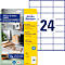 Avery® Zweckform Etiketten LR3475-10, A4, universeel, permanente kleefstof, printer-veilig, gerecycled papier, rechthoekig, natuurlijk wit, 240 stuks op 10 vel