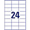 Avery Zweckform Étiquettes 6602, universelles, ultragrip, adaptées aux imprimantes jet d'encre &amp; laser, 70 x 36 mm, 1560 pièces/65 feuilles A4, papier FSC®, blanc