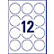 Avery® Zweckform Étiquettes L3416-100, A4, universelles, adhésives permanentes, adaptées à l'imprimante, papier FSC®, rondes, Ø 60 mm, blanches, 1200 pièces sur 100 feuilles