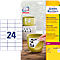 Avery Zweckform folie-etiketten, weerbestendig, verwijderbaar, 70 x 37 mm