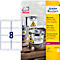 Avery Zweckform Folien-Etiketten, wetterfest, für Innen- und Außenbereich, 99,1 x 67,7 mm