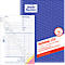 Invoice pad with Avery Zweckform logo and lettering in German. The product shows a blue and white design with red lettering.