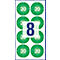AVERY® Zweckform keuringsstickers, jaartal 2020 groen, vinyl, Ø 30 mm, 80 stuks